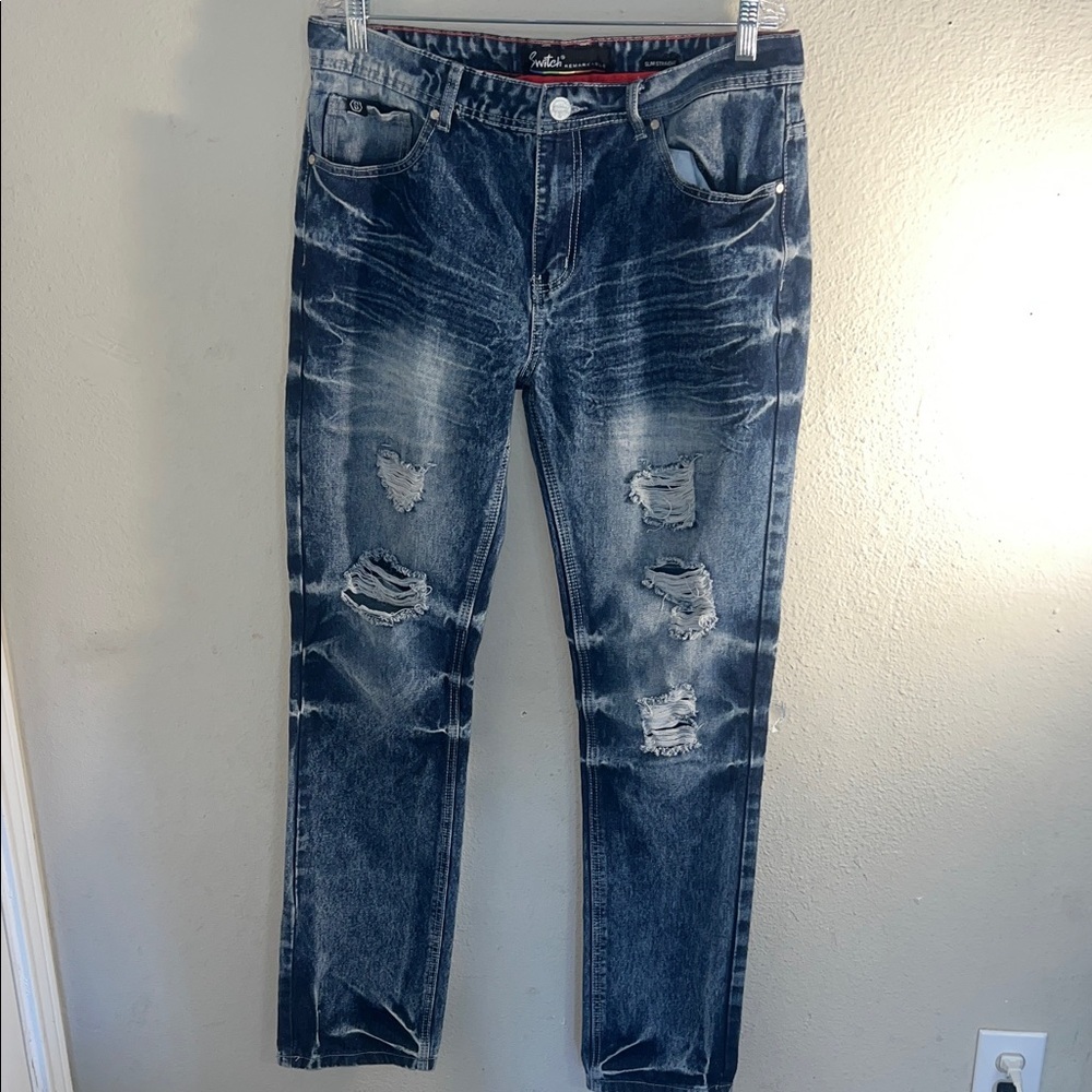 Stylish Blue Distressed Skinny Jeans